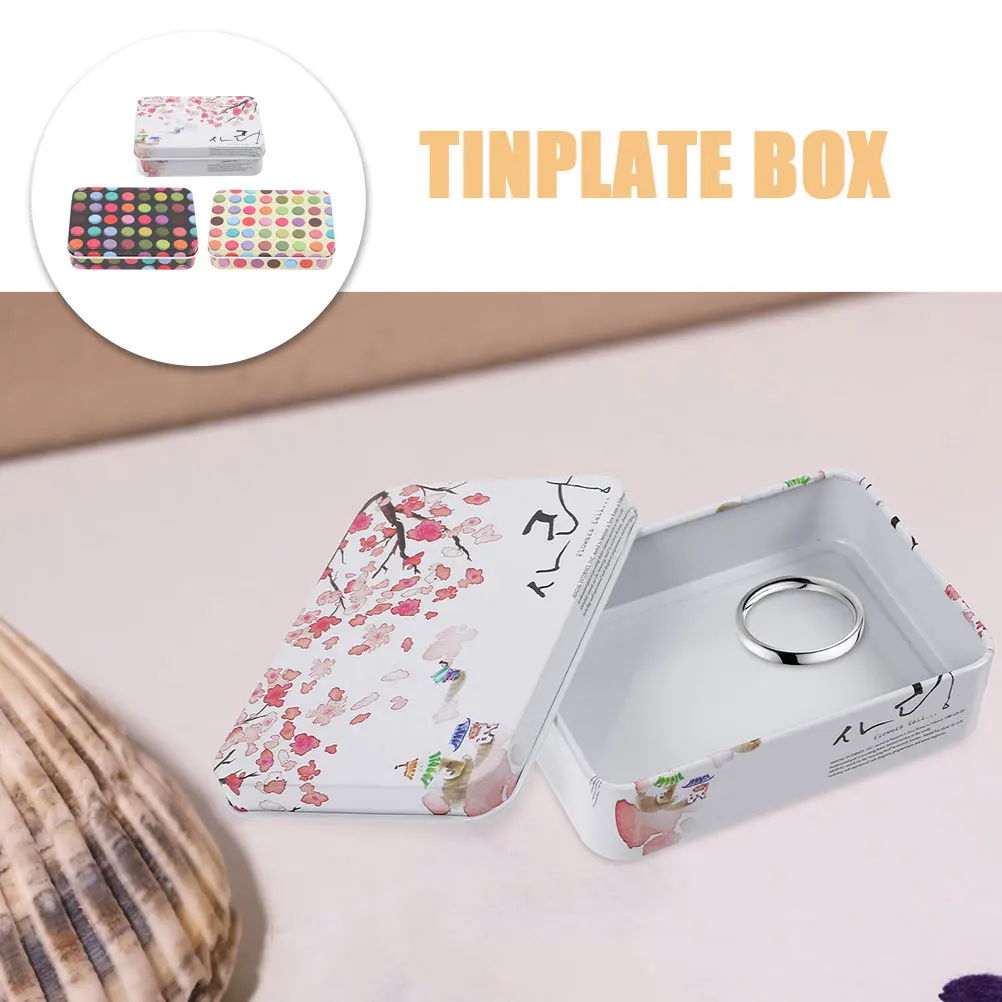 

6Pcs Decorative Metal Storage Boxes Small Tin Box with Lid Portable Cookie Container for Candy Gift Small Tin Box