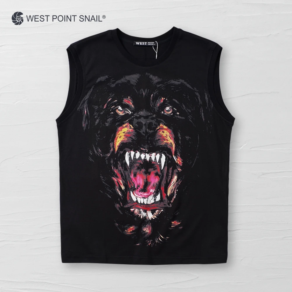 Men Women Vest Top Big Dog Graphics Print Tank Four Seasons Sleeveless Bottoming Shirt Hip Hop Trend Gothic Casual O-Neck Vest