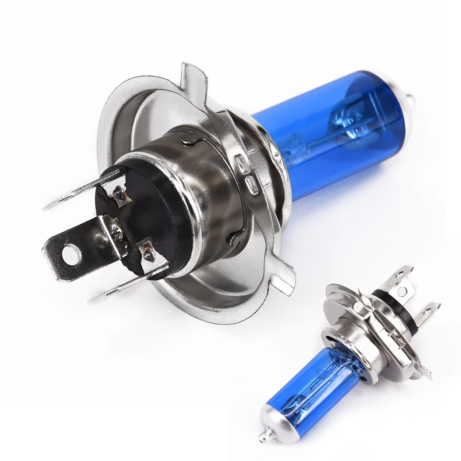 2x H4 100W 6000K Car Xenon Gas Halogen Headlight Headlamp Lamp Bulbs Blue Shell Suits For Cars With 12V Battery Voltage