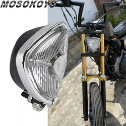 Vintage H3 12V Aris Style Triangular Headlight For Halrey Sportster 48 Custom Chopper Bobbers Cafe Racer Old School Head Lights