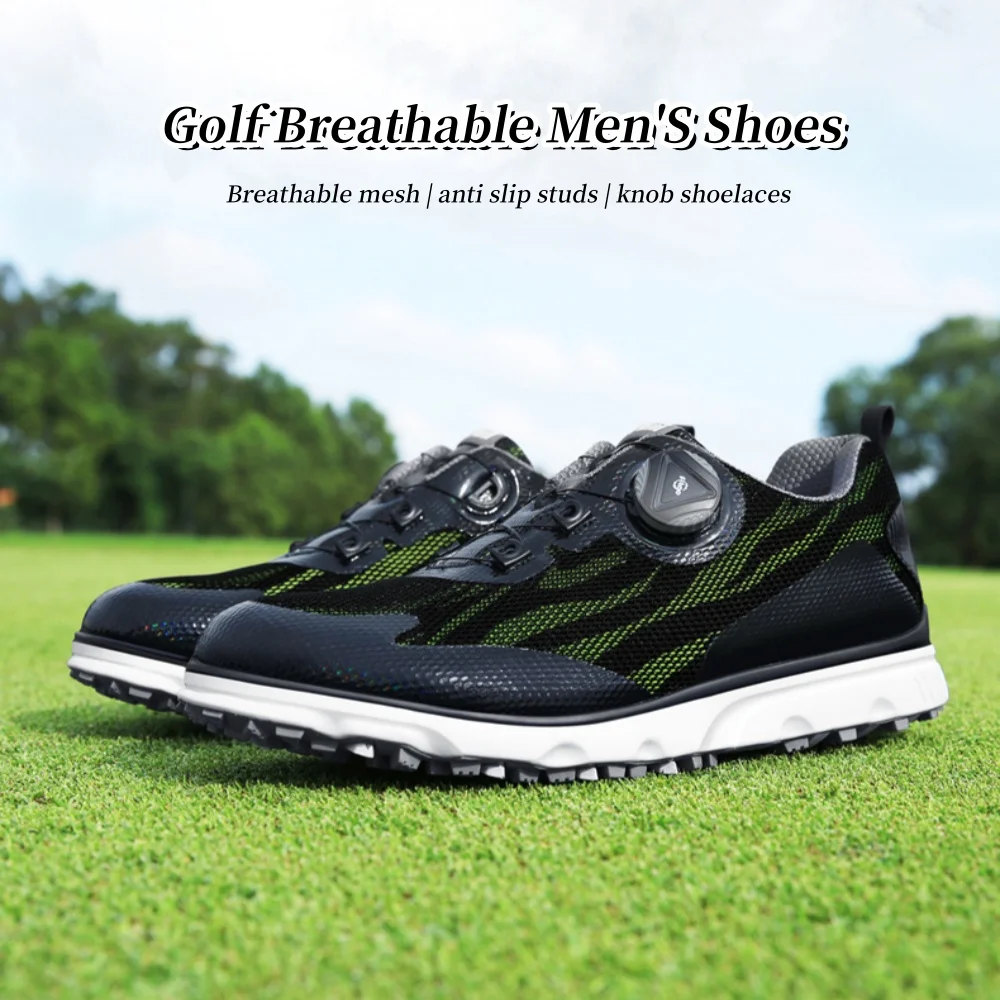 

PGM Men'S Golf Shoes, Anti Slip Sports Shoes, Knob Shoelaces With Breathable Mesh Upper, Golf Equipment, Men'S Casual Shoes