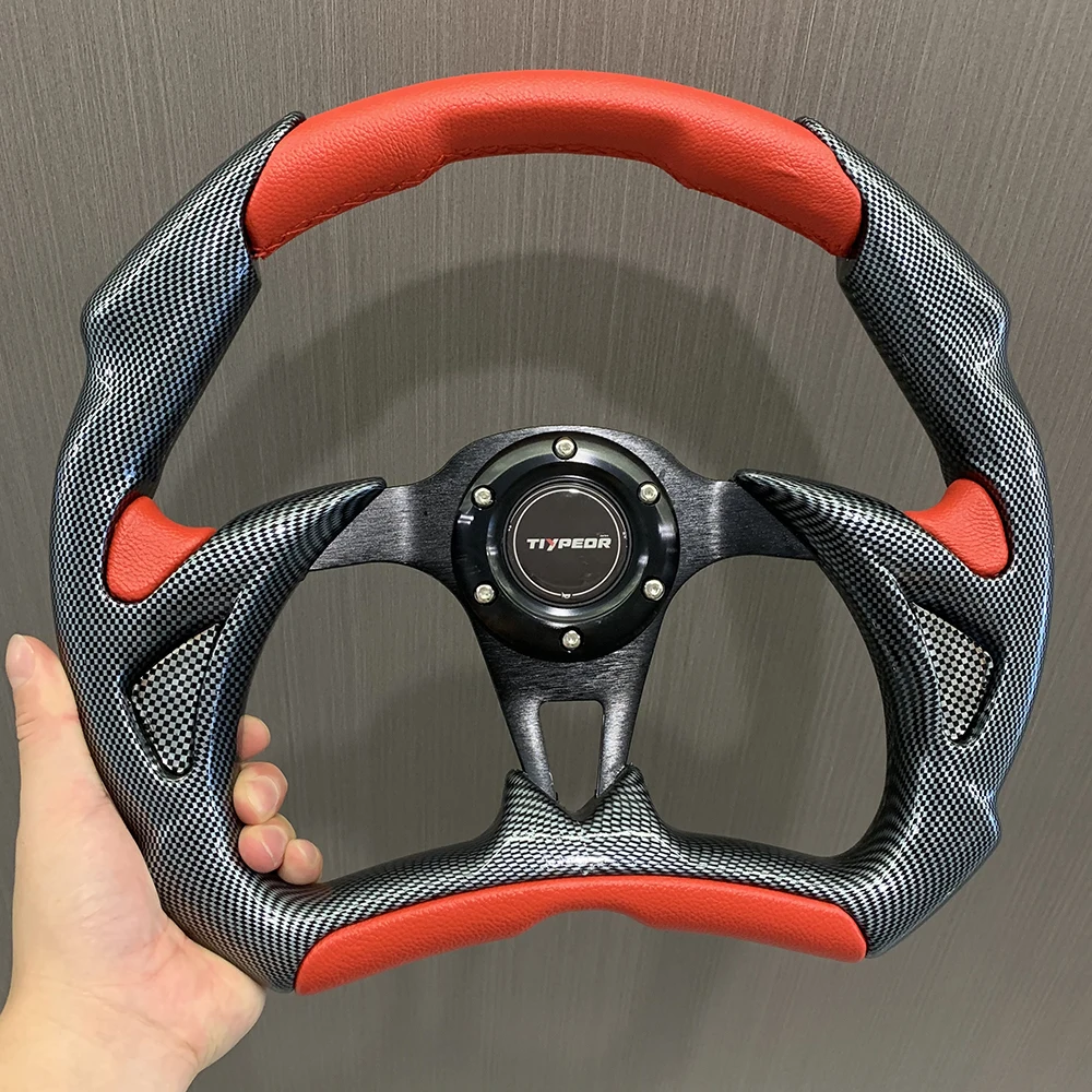 

Tiypeor Universal 13 Inch 320mm Pvc Racing Game Simulator Steering Wheel for Golf