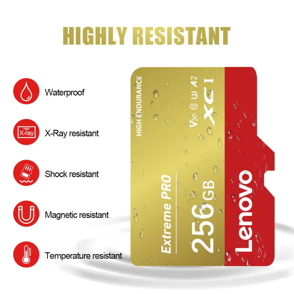 Lenovo-tarjeta de memoria SD de alta velocidad para cámara, Micro TF, Clase 10, 512GB, 256GB, 128GB, 2TB, 1TB