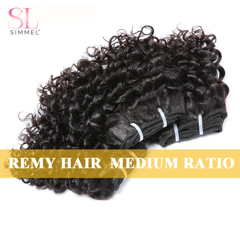 Extensiones de cabello humano Remy indio, pelo corto y rizado, Color marrón y Negro Natural, barato, precio al por mayor