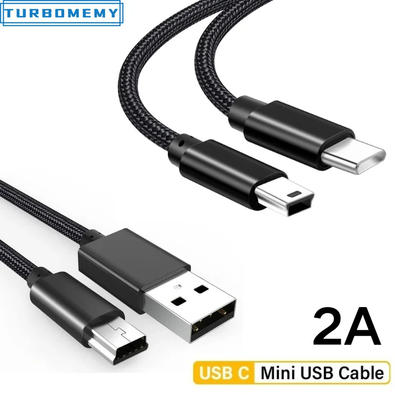 USB Or Type C to Mini USB Adapter Cable for Camera MP3 MacBook Pro Cable Data Transfer Connector Type-c Mini USB Cable Charging