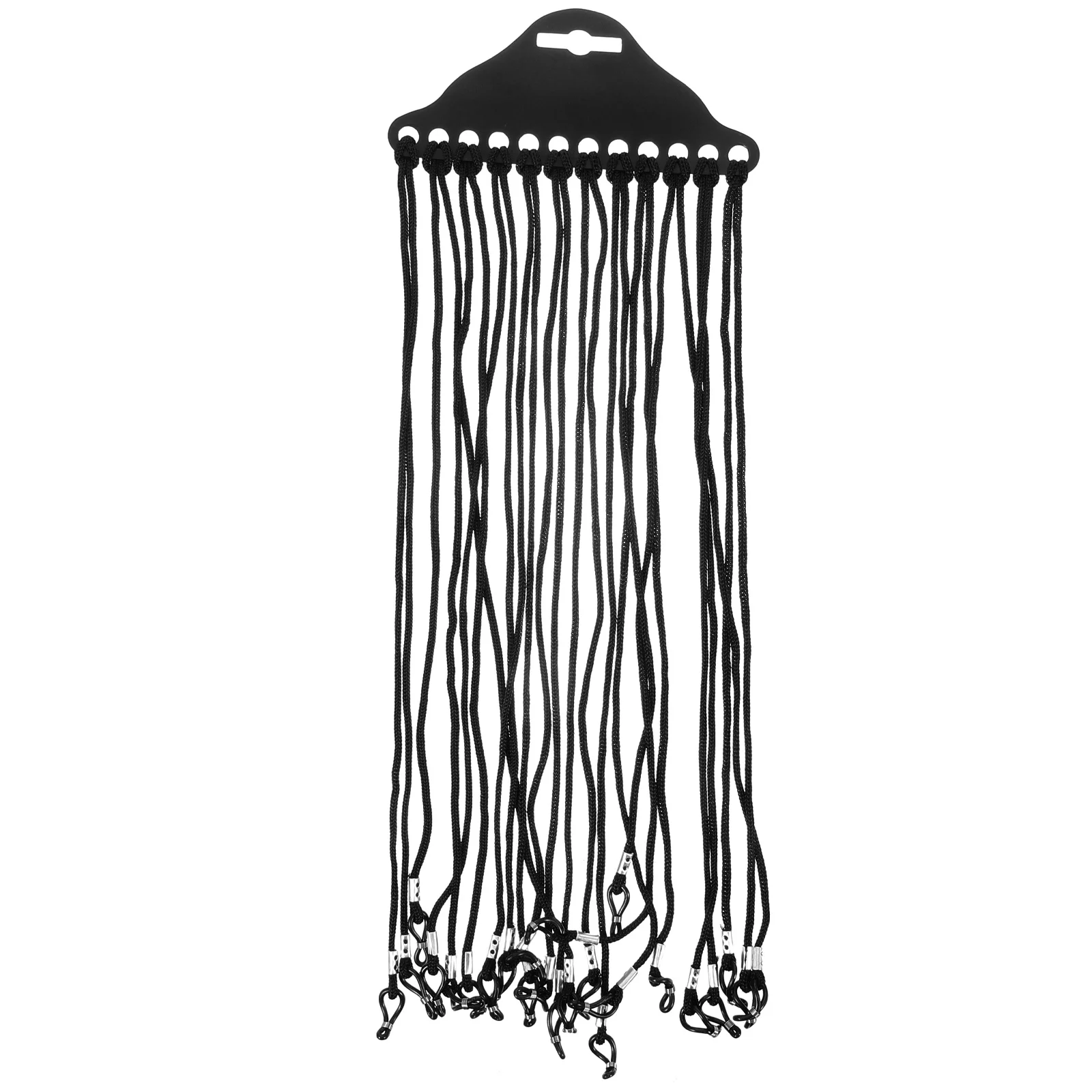 

12pcs Black Eyeglass String Secure Fit For Eyewear Sunglass Cord Holder Protective Eyewear Accessory