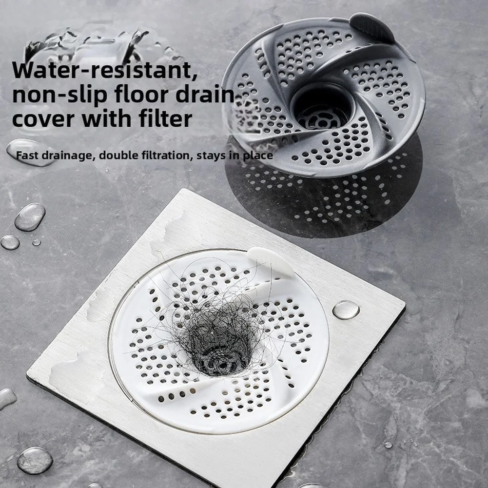 3/6Pcs Swirl Shower Drain Hair Catcher Bathroom Sink Strainer With Fast Water Flow PP Filter For Tub And Floor Drains