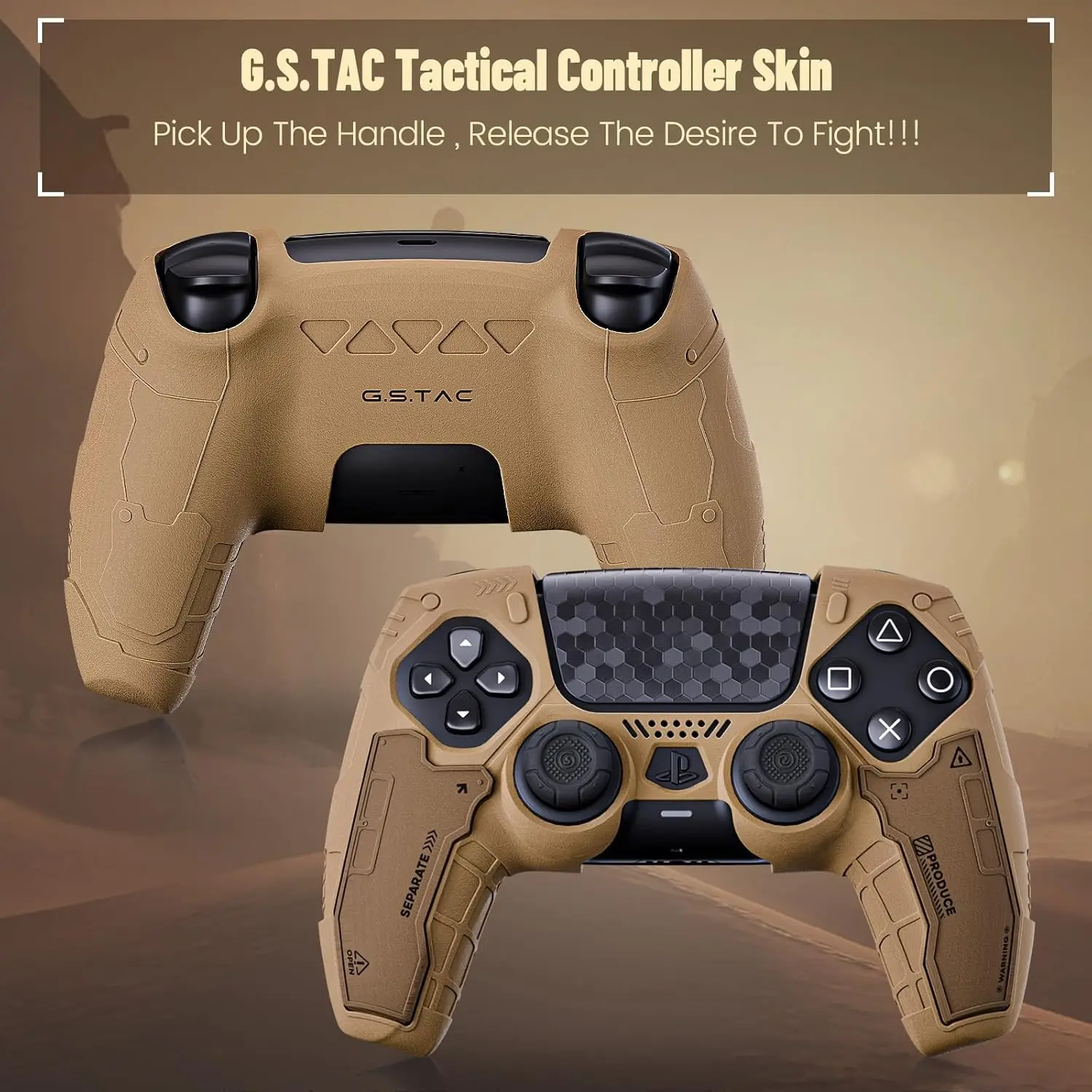 GeekShare G.S.TAC Tactical Controller Skin Set for PS5 Wireless Controller with 2 Thumb Grip Caps and 2 Stickers