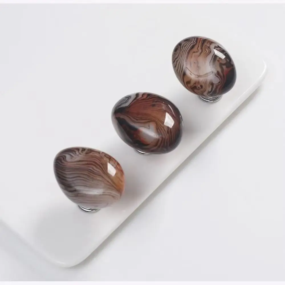 دائم العقيق حجر خزانة مقبض ثقب واحد سبيكة قاعدة خزانة تسحب حجر العقيق متعدد الألوان مقبض الباب خزانة المطبخ #3