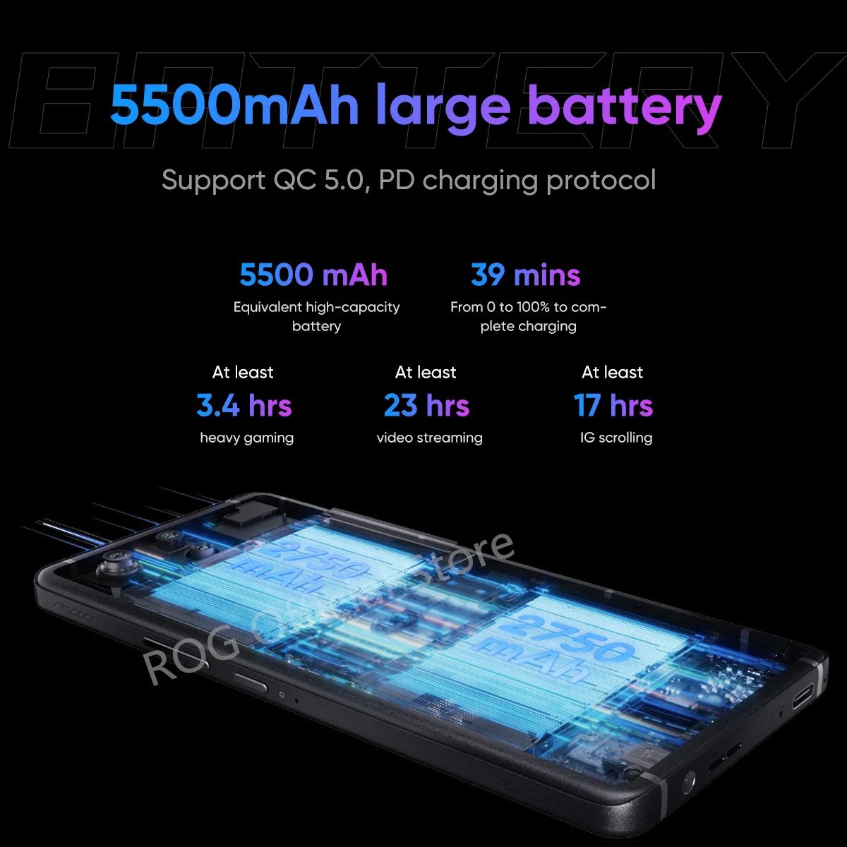 Original ASUS ROG Phone 8 Smartphone Snapdragon 8 Gen 3 6.78'' 165HZ E-Sports Screen 5500mAh 65W Fast charging ROG 8 Gaming NFC