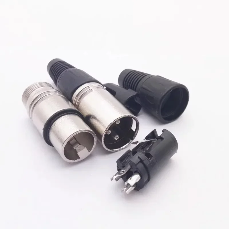 5/20/100PCS XLR 3Pin Microphone Audio Cable Plug Connectors Male & Female 3-core Swiss Cannon Cable Terminals