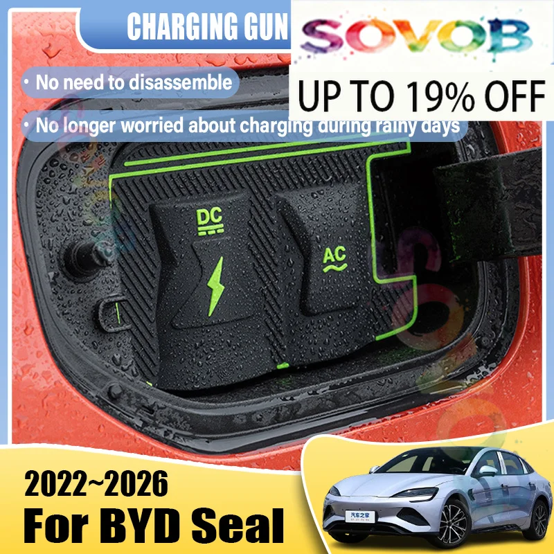 New Energy Car Charging Rain Cover For BYD Seal EV DMI Accessories 2022~2026 Auto Parts Charging Gun Waterproof Protective Cases