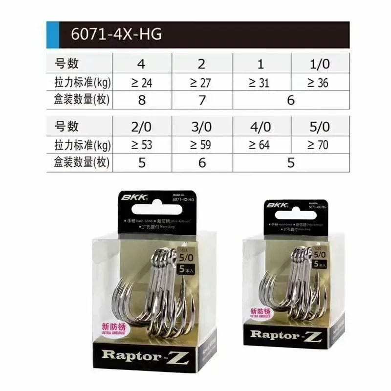 BKK Raptor High Carbon Steel Treble Hooks Treble Fishing Hooks Strong Sharp Tackle Hooks for Freshwater and Saltwater