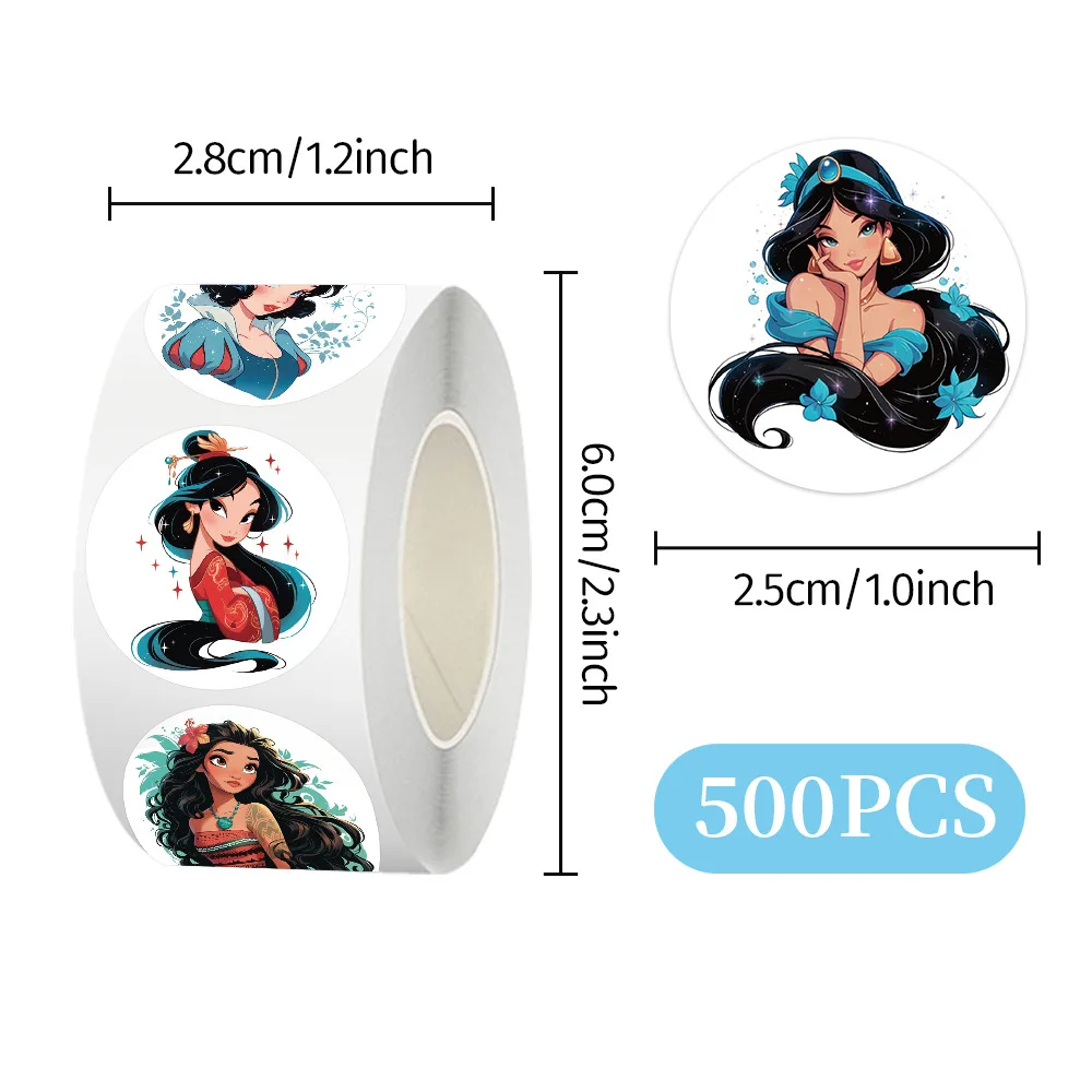 

500pcs/Roll Cartoon Beautiful Princess Roll Stickers Creative Graffiti DIY Decorative Phone Case Notebook Water Cup Kids Toys