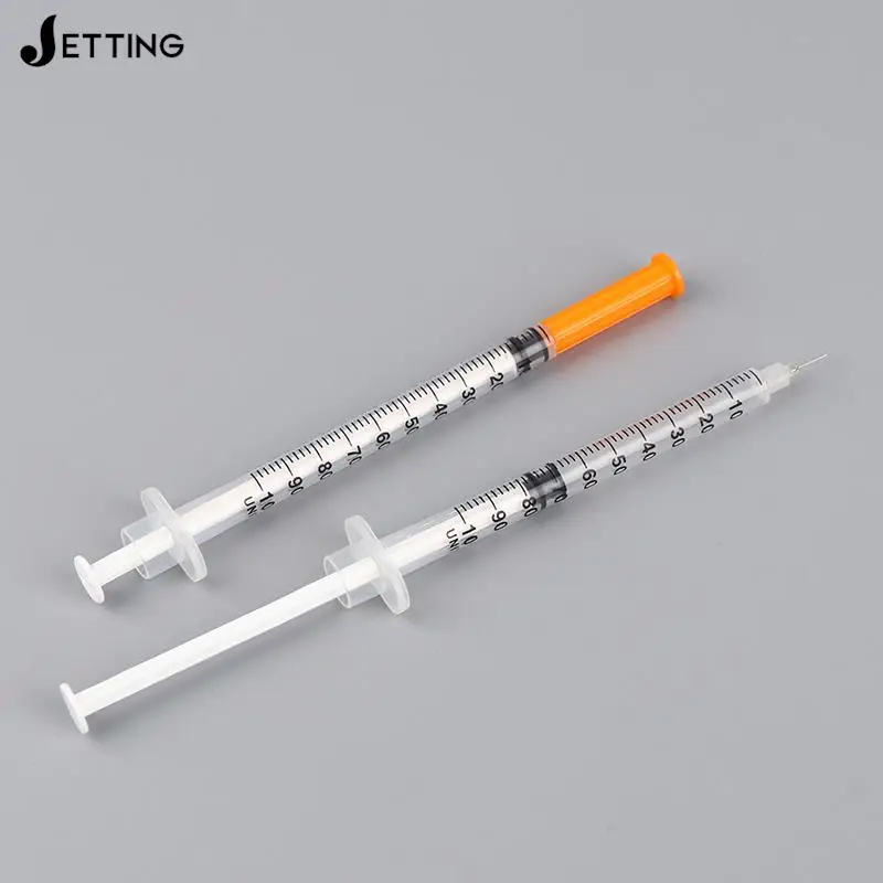 10pcs 1ml Disposable Plastic Veterinary Syringe With Needles For Pet Farm Animal Cat Dog Pig Cattle Sheep Horses