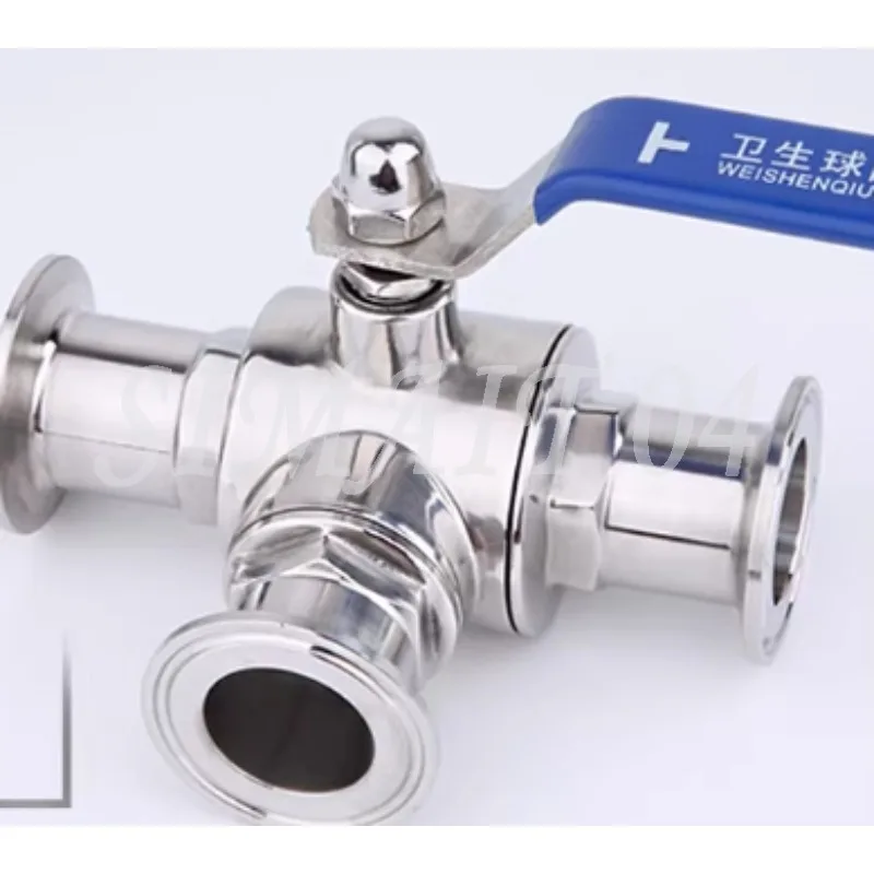 19mm 25mm 51mm Sanitary Three-way Ball Valve Stainless steel Food Grade Manual Tri Clamp Quick Release Directional Ball Valve