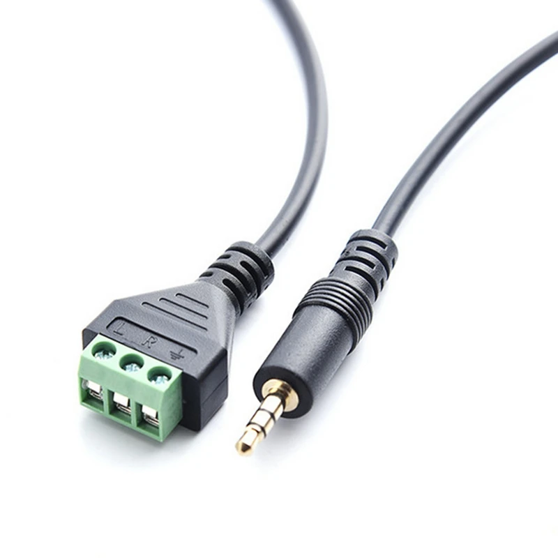 OUVU-3.5mm 3-Pole Stereo Stekker naar 3-Pin AV Video Schroef Shield 30 cm Balun Terminal Jack Connector Adapter Kabel