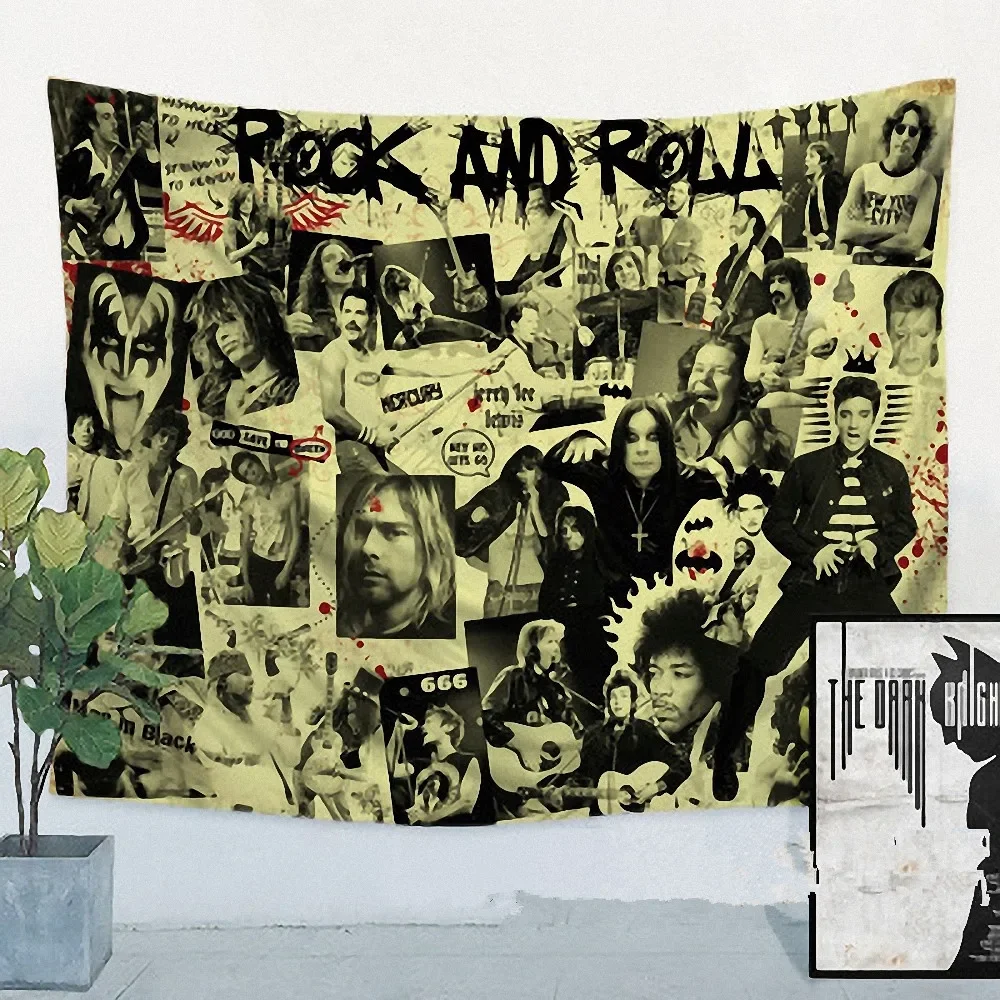 Rock Band Hip Hop Reggae Music Poster Cloth Flags Wall Stickers Hanging paintings Billiards Hall Studio Theme Home Decor D4