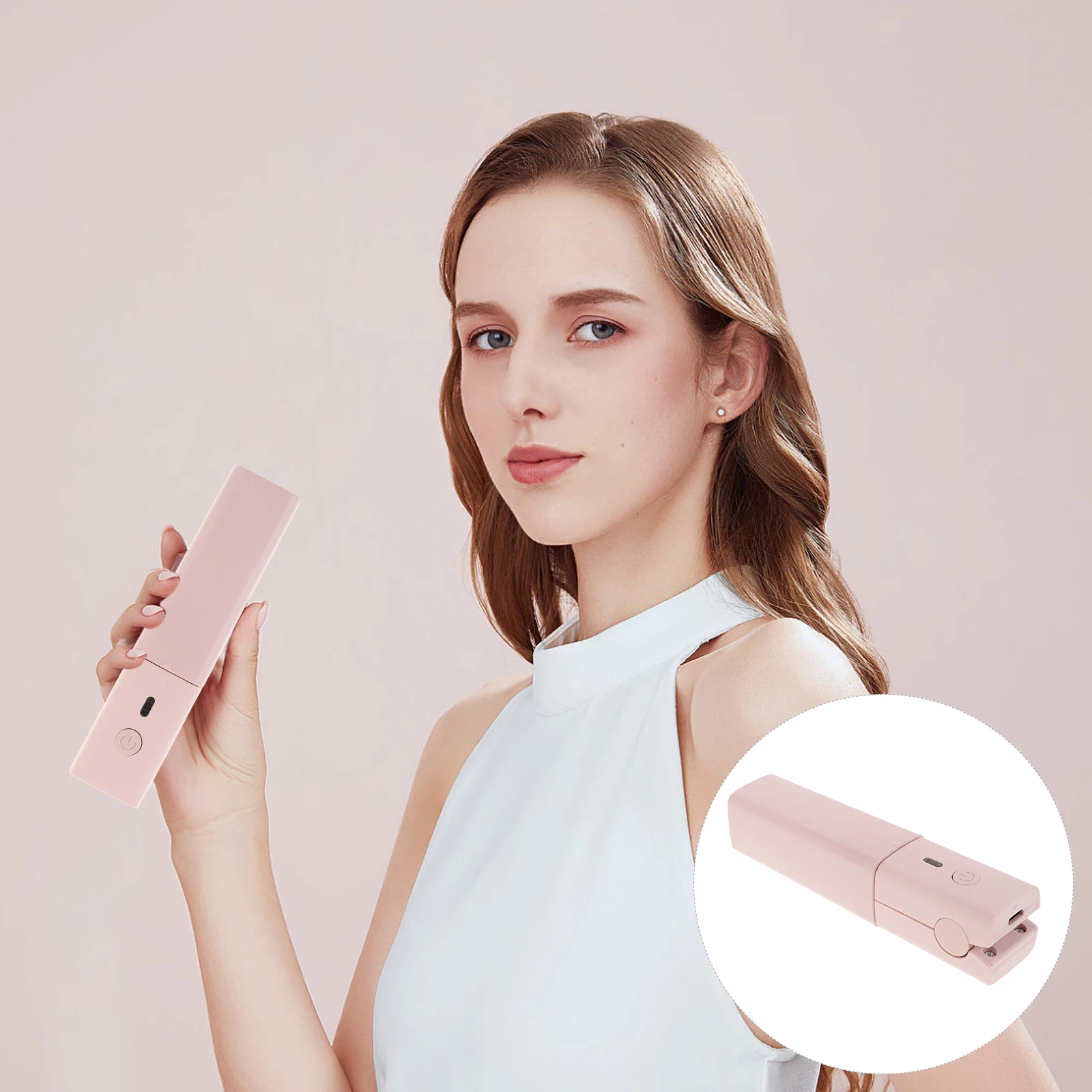 

Mini Ceramic USB Straightener Curling Iron Constant Temp Portable Travel Styling Tool for Short Hair Dual Function Cordless