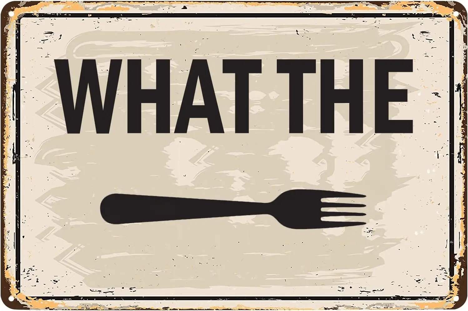 Vintage Metal Signs What The Fork Tin Sign Funny Poster Wall Art Decor Plaque for Home Farmhouse Kitchen Dining Room Shop H sign
