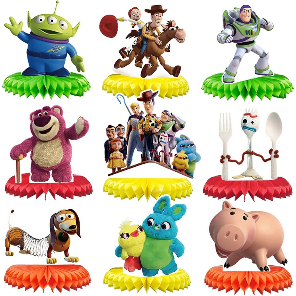 2026 Neue Bunte DIY Toy Story Wabenbälle Partydekoration Tischornamente Erdbeerbär Woody Buzz Lightyear