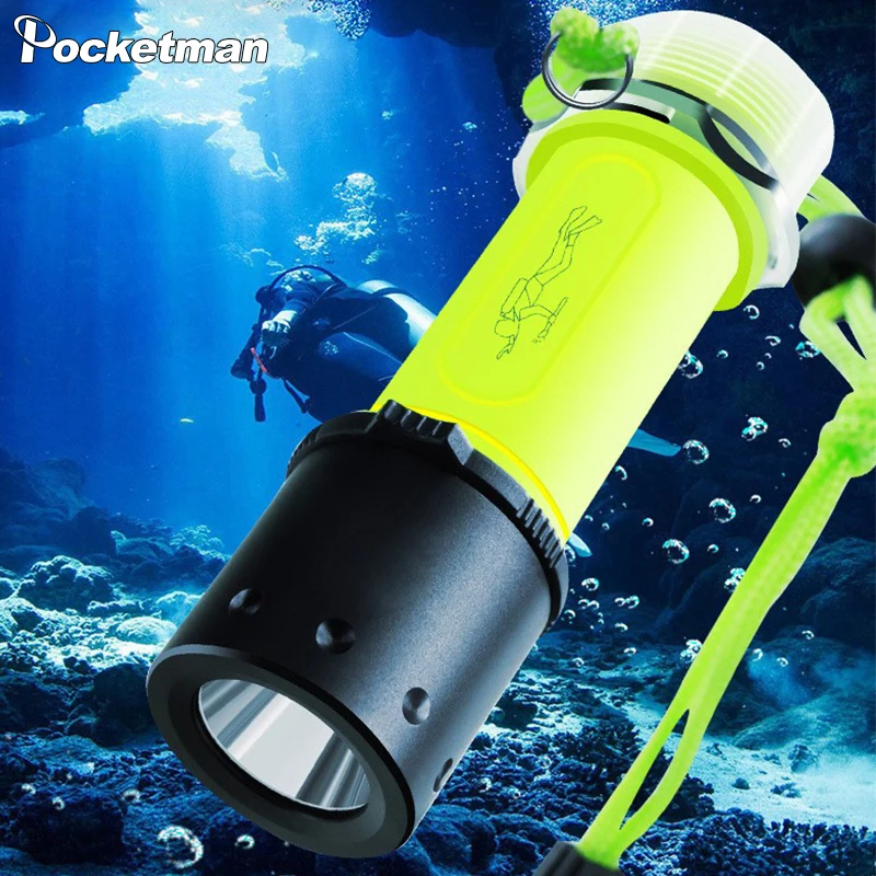 High Lumens Dive Light Waterproof Rechargeable Diving Flashlight Underwater Scuba Snorkeling Torch for Diving Emergency Use