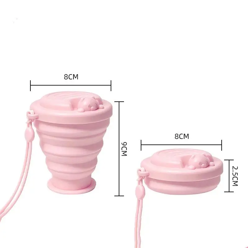 Silicone Foldable Cup Collapsible Telescopic Cute Water Bottle Outdoor Travel Children Cups Teacups Ware Jug Drink Water Cup