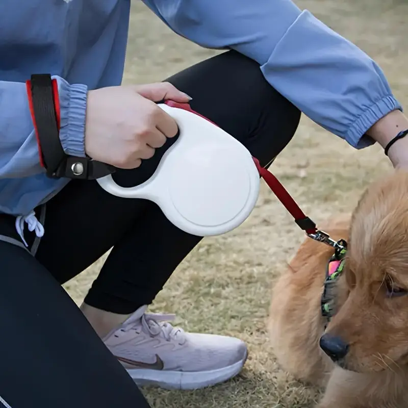 สายรัดข้อมือสัตว์เลี้ยงสุนัขเดินเครื่องมืออุปกรณ์ลากอุปกรณ์ลากแบบยืดไสลด์อัตโนมัติอุปกรณ์เสริมสัตว์เลี้ยงสายรัดข้อมือกันลื่น