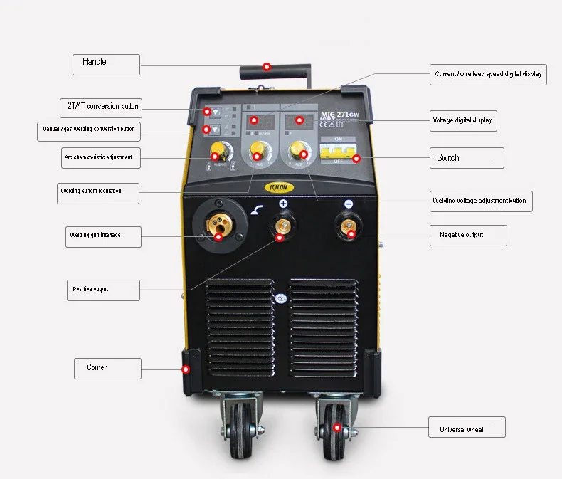 Portátil Inversor DC Máquina De Solda, Gasless Gás Equipamento De Solda, IGBT, MMA, MIG-271GW, Preço