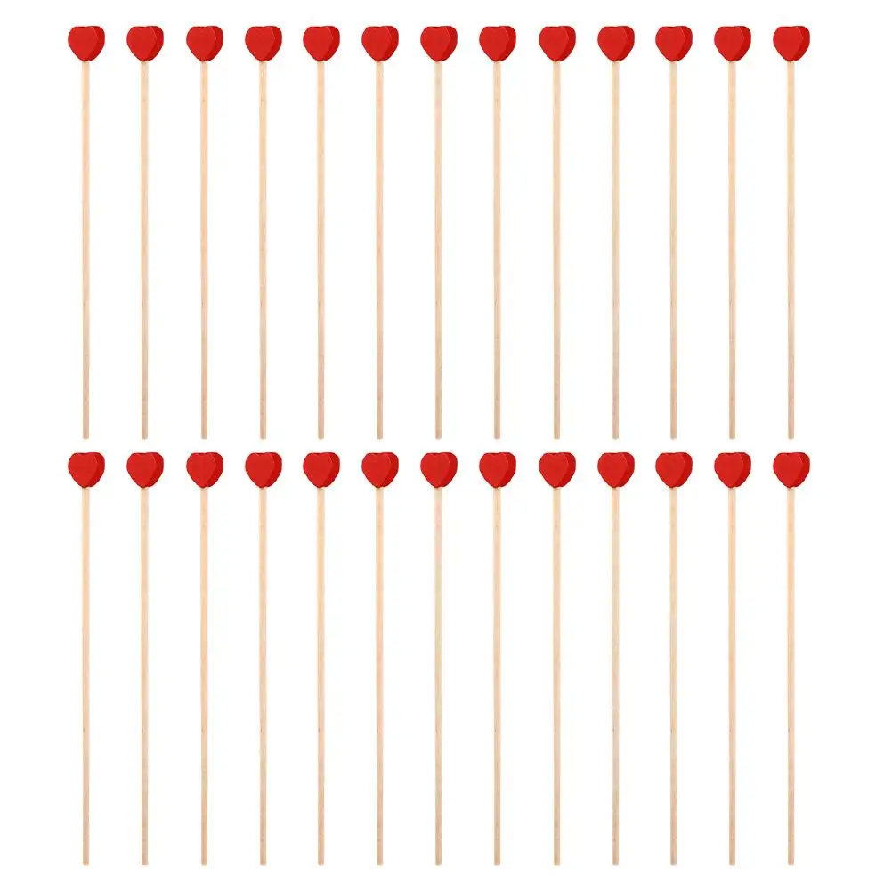

200 Pcs Coffee Stirring Tool Wooden Sticks for Cocktails Drink Drinks Mixing Bulk Wand Biodegradable Stirrers Heart Charm