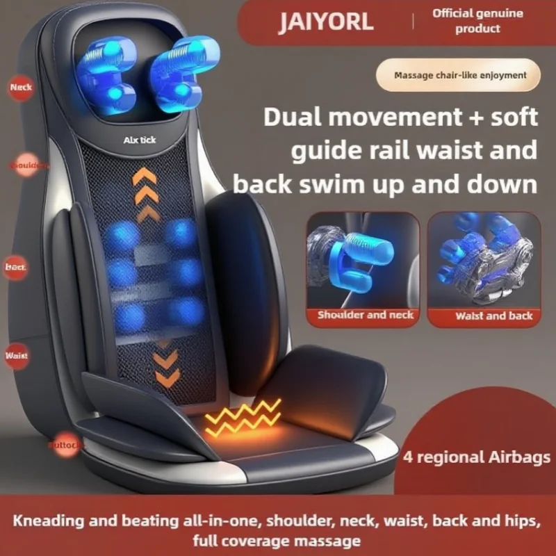 

Airbag Upgrade Shiatsu Neck Back Massager with Heat 2D ro 3D Kneading Massage Chair Pad Adjustable Seat Massager for Full Body