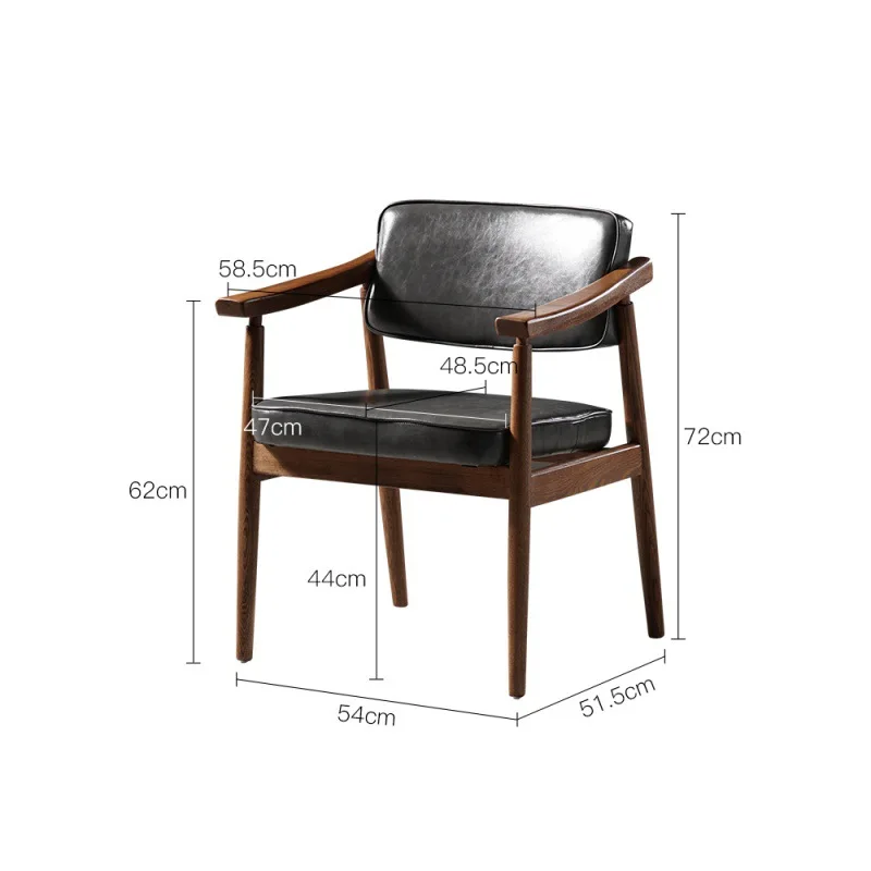 Wooden Single Leisure Nordic Living Room Chairs Household furniture Back Dining Chair Modern Design Leisure Negotiation Armchair