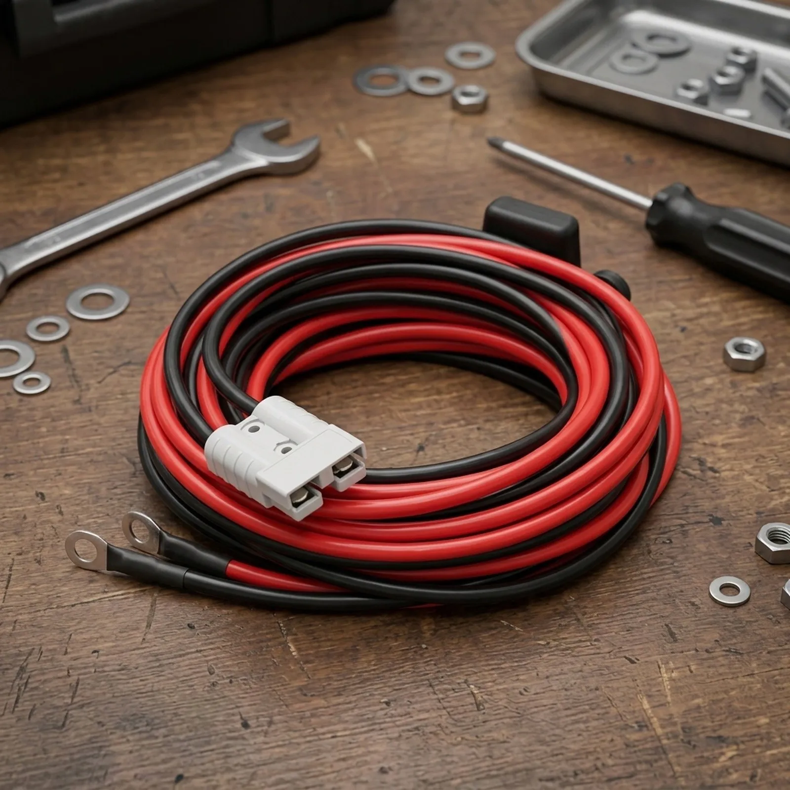 1pcs Battery Charging Connector Cable 50A For To Lug M8 Terminal 2 Meters Cable Length Battery Cable Quick Connect
