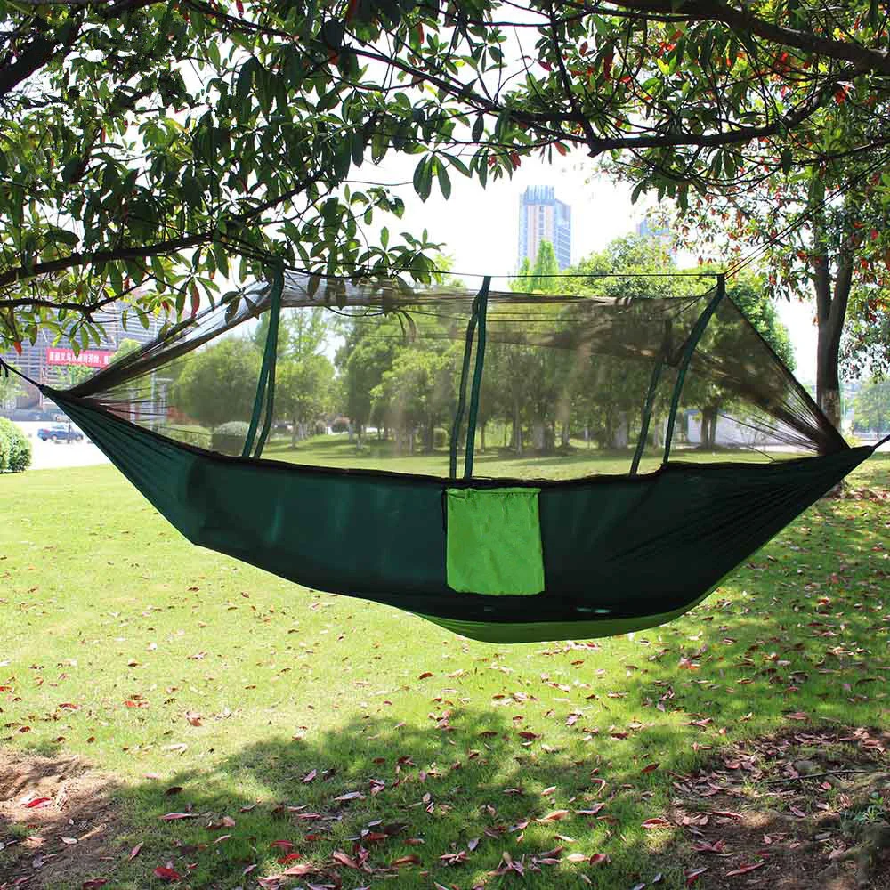 2.6*1.4m 2 Person Outdoor Camping High Strength Nylon Parachute Hanging Bed With Mosquito Net Anti Sleeping Bag Hammock