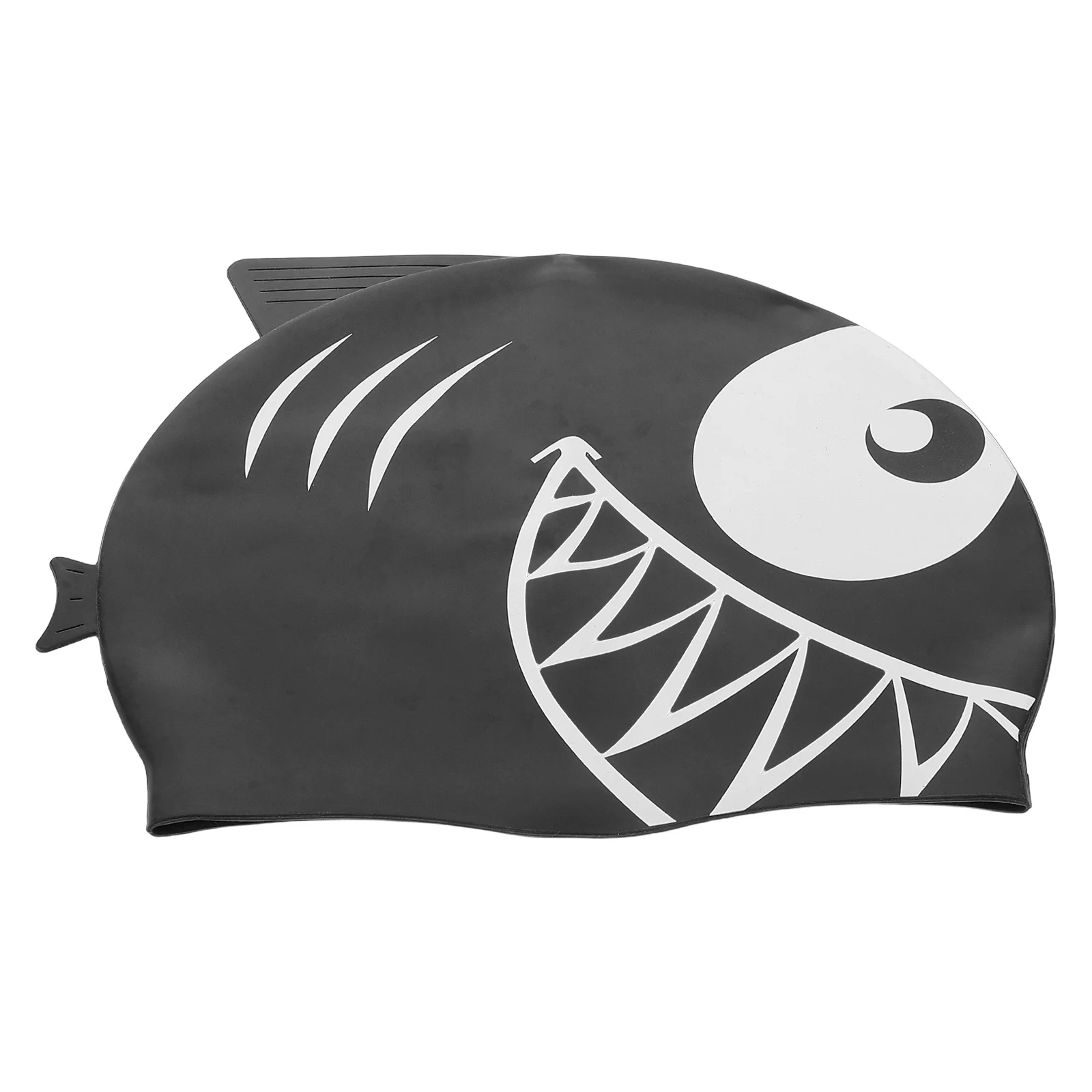 Cuffia da nuoto Shark Cappello da nuoto in silicone Protezione per le orecchie nera Cuffia da bagno impermeabile per cartoni animati Cappello da bagno da spiaggia per piscina
