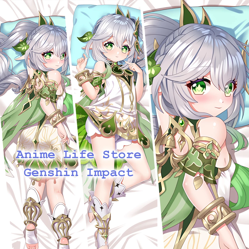 

Cute Nahida Dakimakura Anime Genshin Impact Peachskin 2WAY Body Pillow Case Game Character Cosplay Cushion Cover Bed Otaku Gift