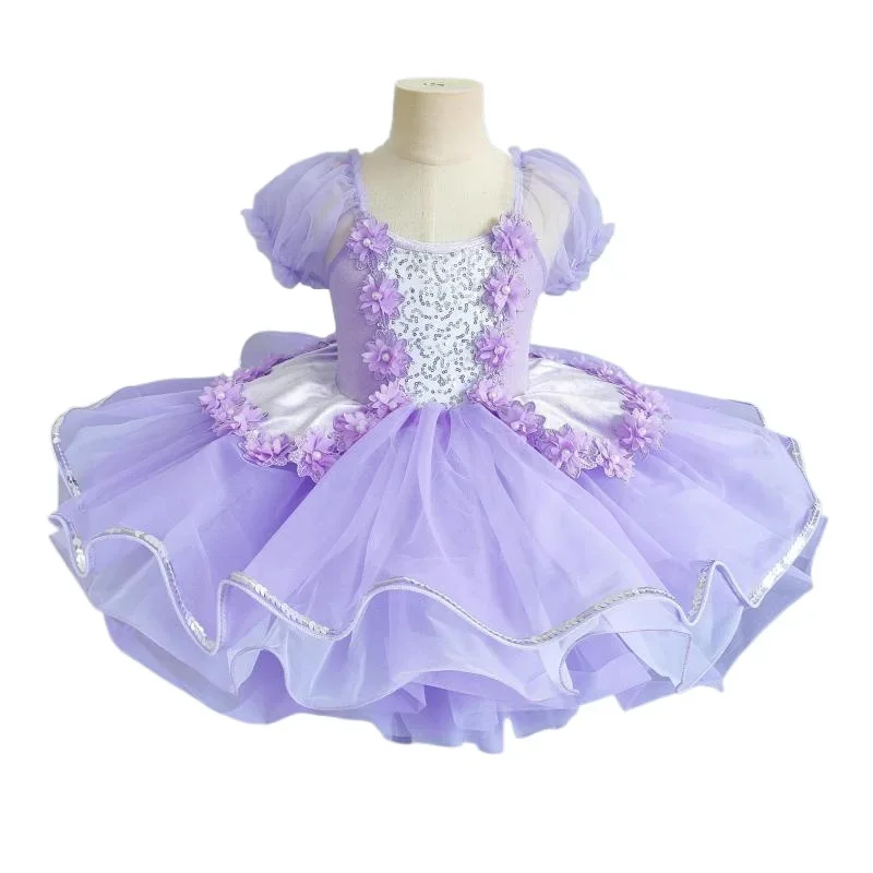 Ropa de salón con lentejuelas para niños, vestido de tutú de baile moderno para niñas, vestidos de baile de Jazz para baile de graduación, ropa de escenario, vestido de princesa de Ballet