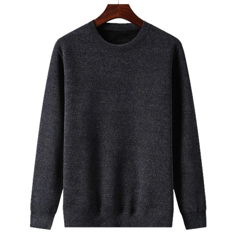 

Men's Fce Lined round Ne Knitwear Color Winter Base Layer irt Breathable hine Waable Polyester Blend Long S...