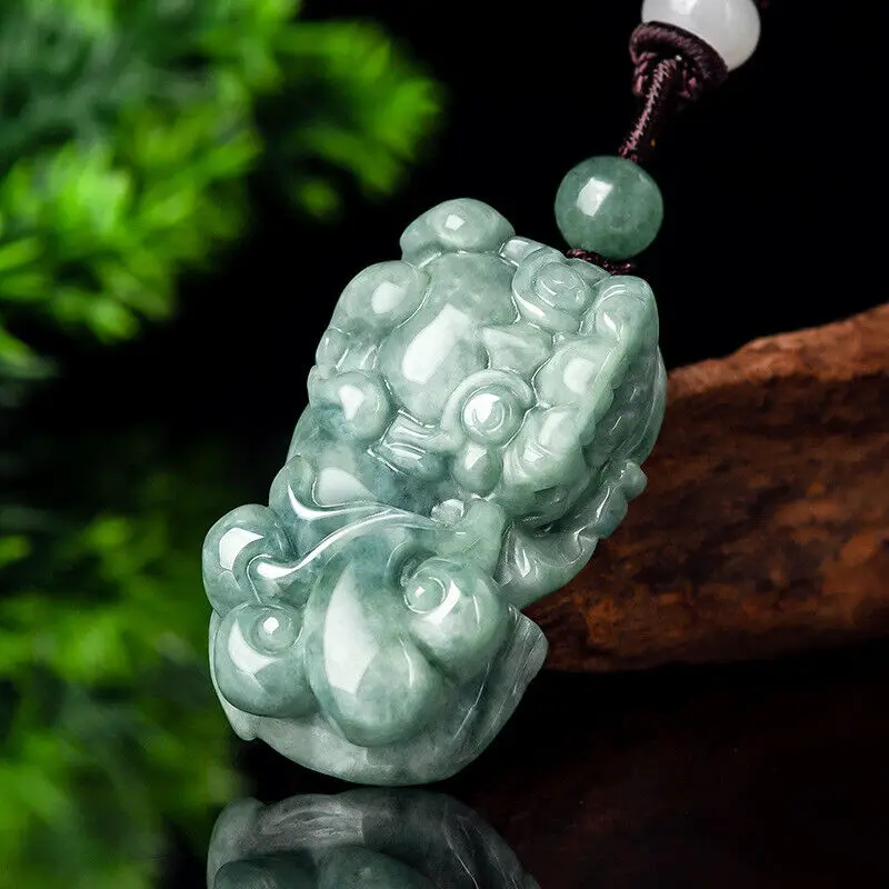 Natural Authentic Green A Jade Jadeite China Style Pixiu Pendant