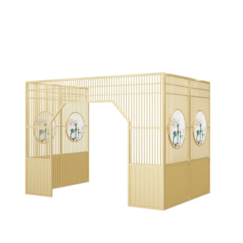 Wrought iron private room partition wall Hot pot barbecue hotel private room card seat box screen decorative fence