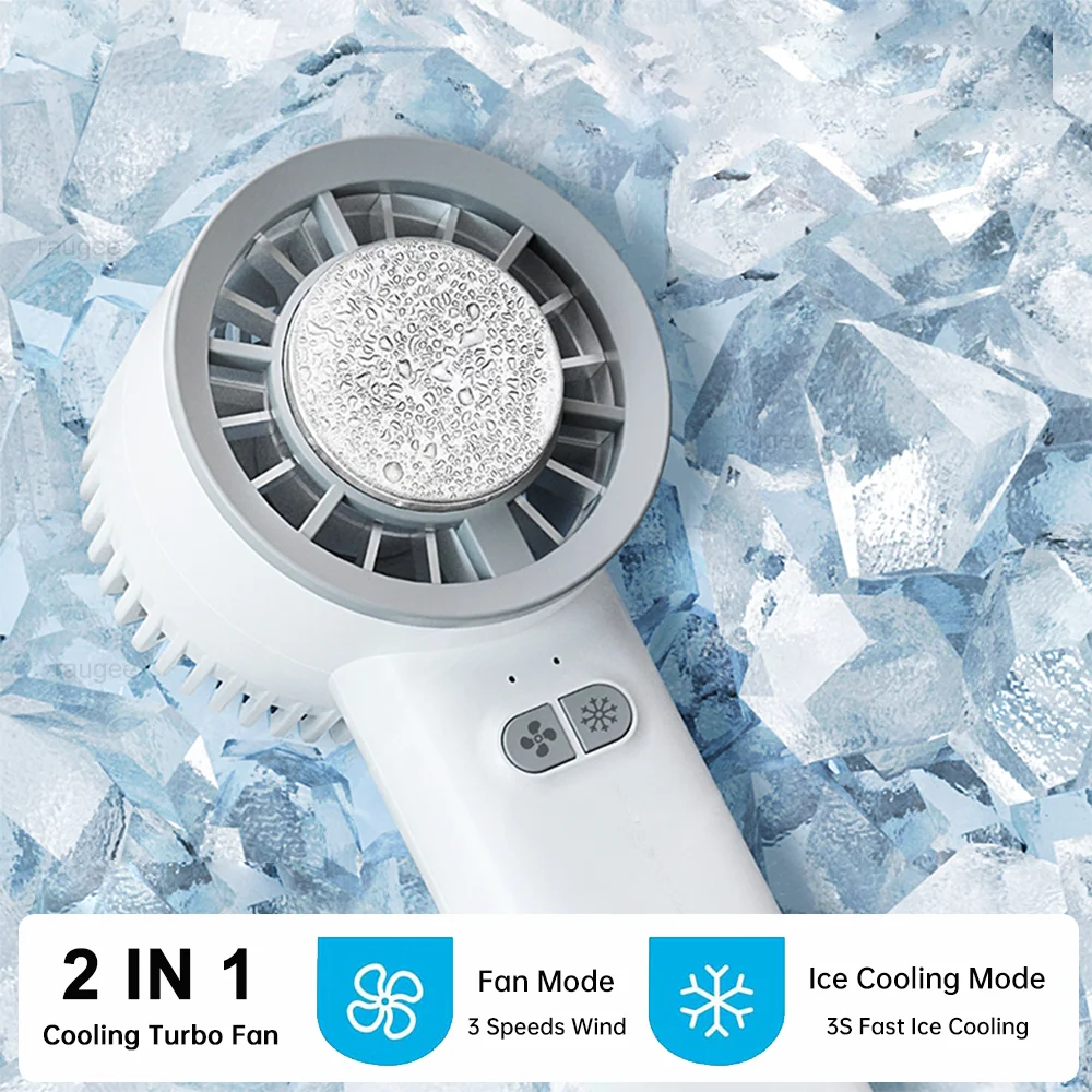 Portable Handheld Fan Mini USB Rechargeable Turbo Fan 3 Wind Speeds Adjustable Fan Small Personal Ice Cooling Electric Fan