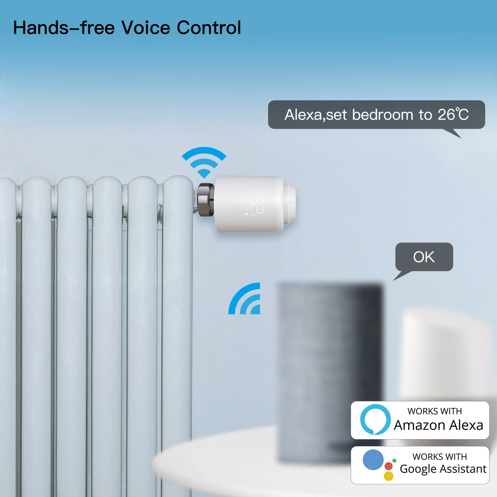 Moes Tuya Smart WiFi Thermostatic Radiator Valve Actuator Heat Temperature Controller Alexa Google Voice remote Control