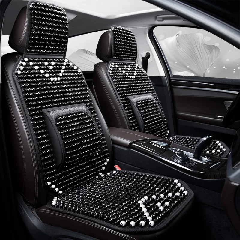 1PCS Summer Cool Car Seat Cover Natural Maple Wood Bead Car Seat Cushion Massage Breathable Environmental Waterproof Seat Mat