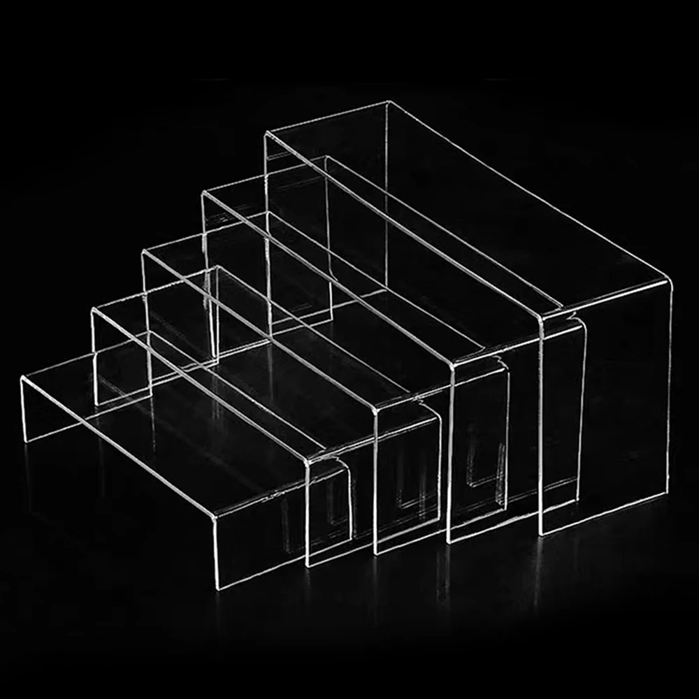 

5 PCS Acrylic Clear Display Stand U-shaped Transparent Ladder Desktop Perfume Skin Care Products Doll Figures Home Storage Racks