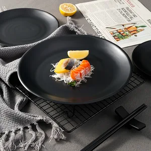 طبق الميلامين الأسود المضاد للسقوط ، طعام دائري ، وجبات خفيفة ، سوشي ، صينية ستيك ، حلوى ، أدوات مائدة شاي ، إكسسوارات المطبخ أفضل 8 أطباق ميلامين مبيعا - رقم 5