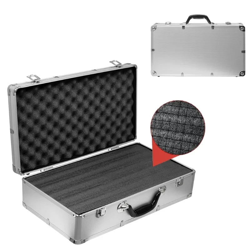 Caja de herramientas de almacenamiento de instrumentos de seguridad de aleación de aluminio, caja de herramientas para equipo, Estuche de transporte para exteriores con interior de algodón absorbente de golpes