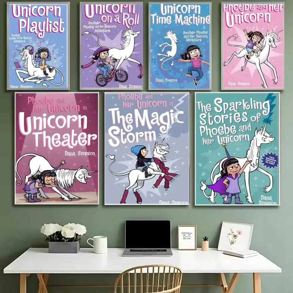 Cartoon Figure P-Phoebe And Her Unicorn Poster Iconic Poster Wall Art Print Poster Decorative Mural Home Decor Gift Unframed