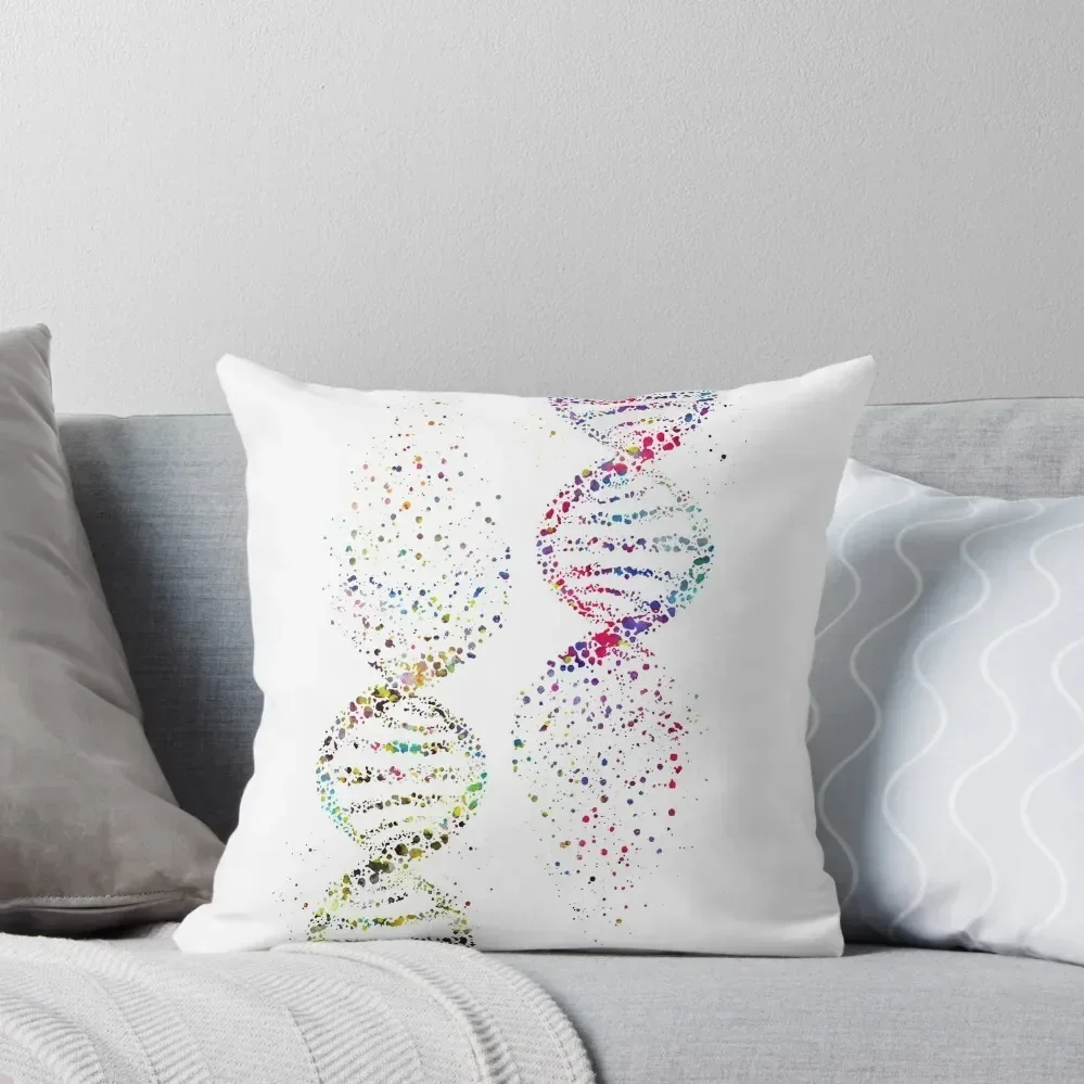 DNA, Watercolor Art,Dna double helix genetic Throw Pillow Pillow Covers Decorative Cushions For Sofa pillow