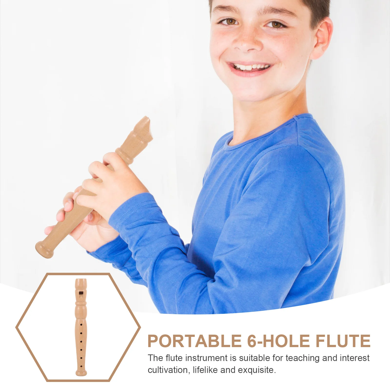Clarinette en bois à 6 trous pour enfants, réaliste, exquise, Portable, Durable, facile à utiliser, pratique pour débutants, Instrument à vent Simple