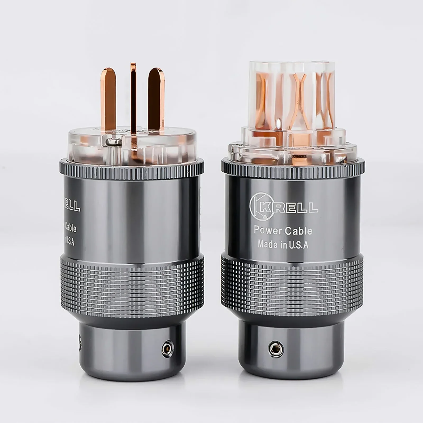 Hi-End Pure Copper IEC Power Connector Audiophile Grade AC Mains Plug for DIY HiFi Audio Power Cord
